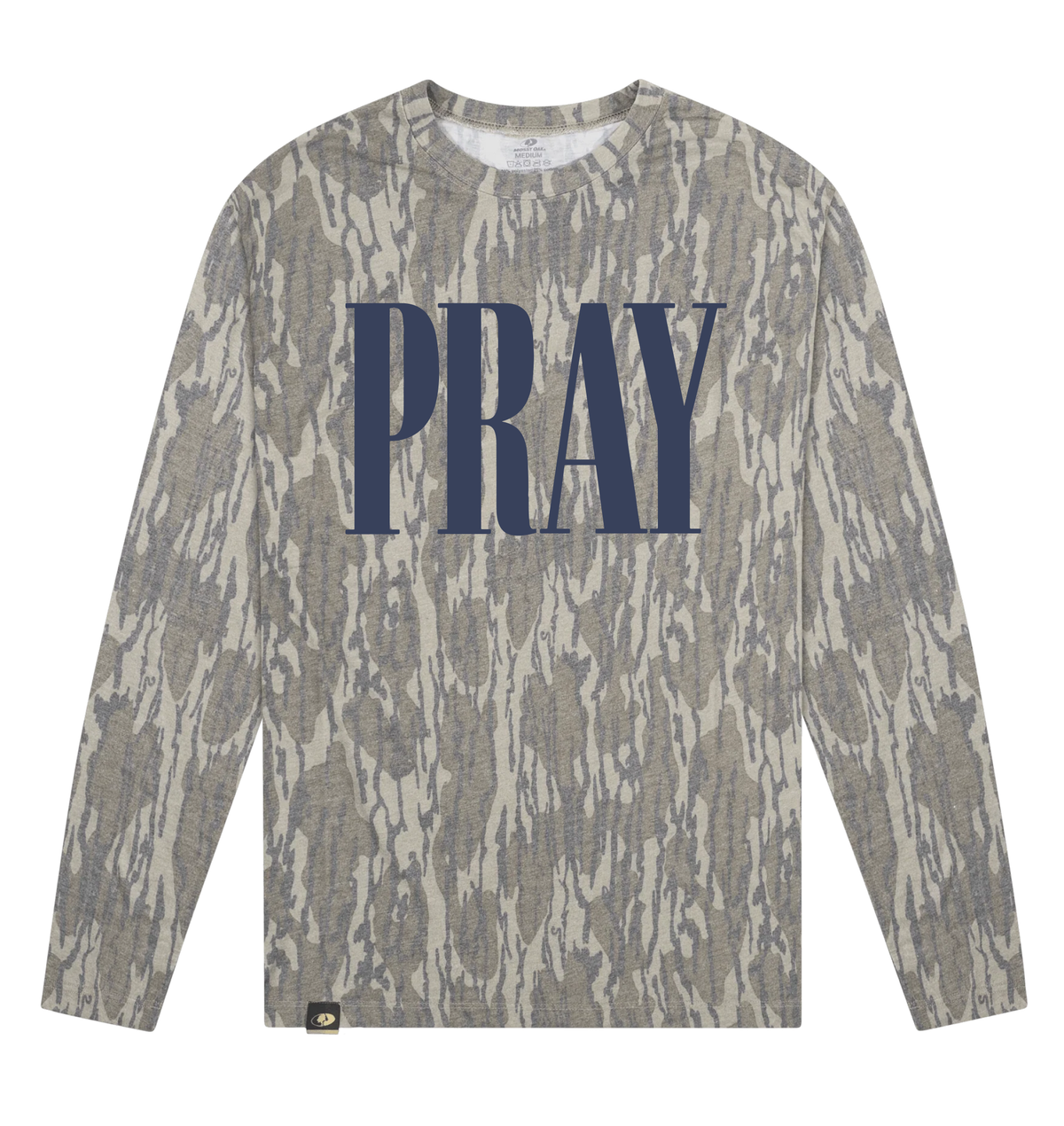 Adult Pray Mossy Oak Bottomland Washed Out Long-Sleeve Tee