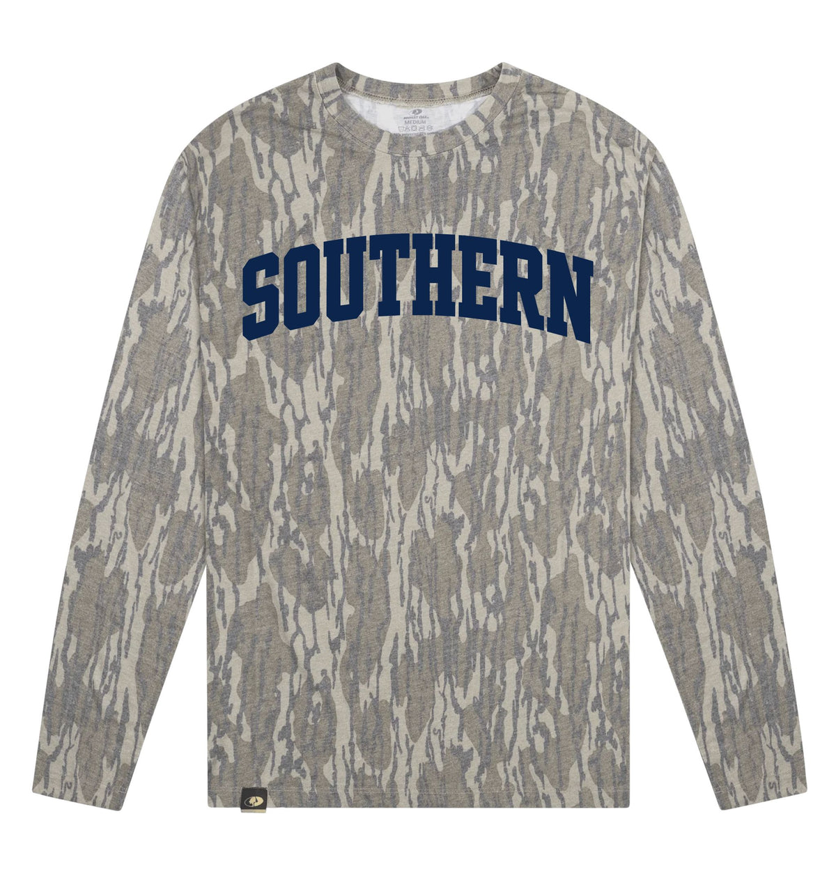 Adult Southern Mossy Oak Bottomland Washed Out Long-Sleeve Tee Long Sleeve T-Shirt Mossy Oak Original Bottomland Adult Small Pocket
