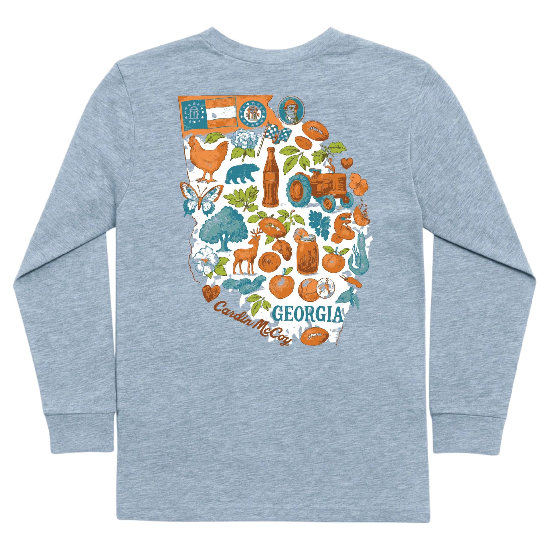Boys' All Things Georgia Long-Sleeve Tee Long Sleeve T-Shirt Cardin McCoy Heather Gray XXS (2/3) Pocket