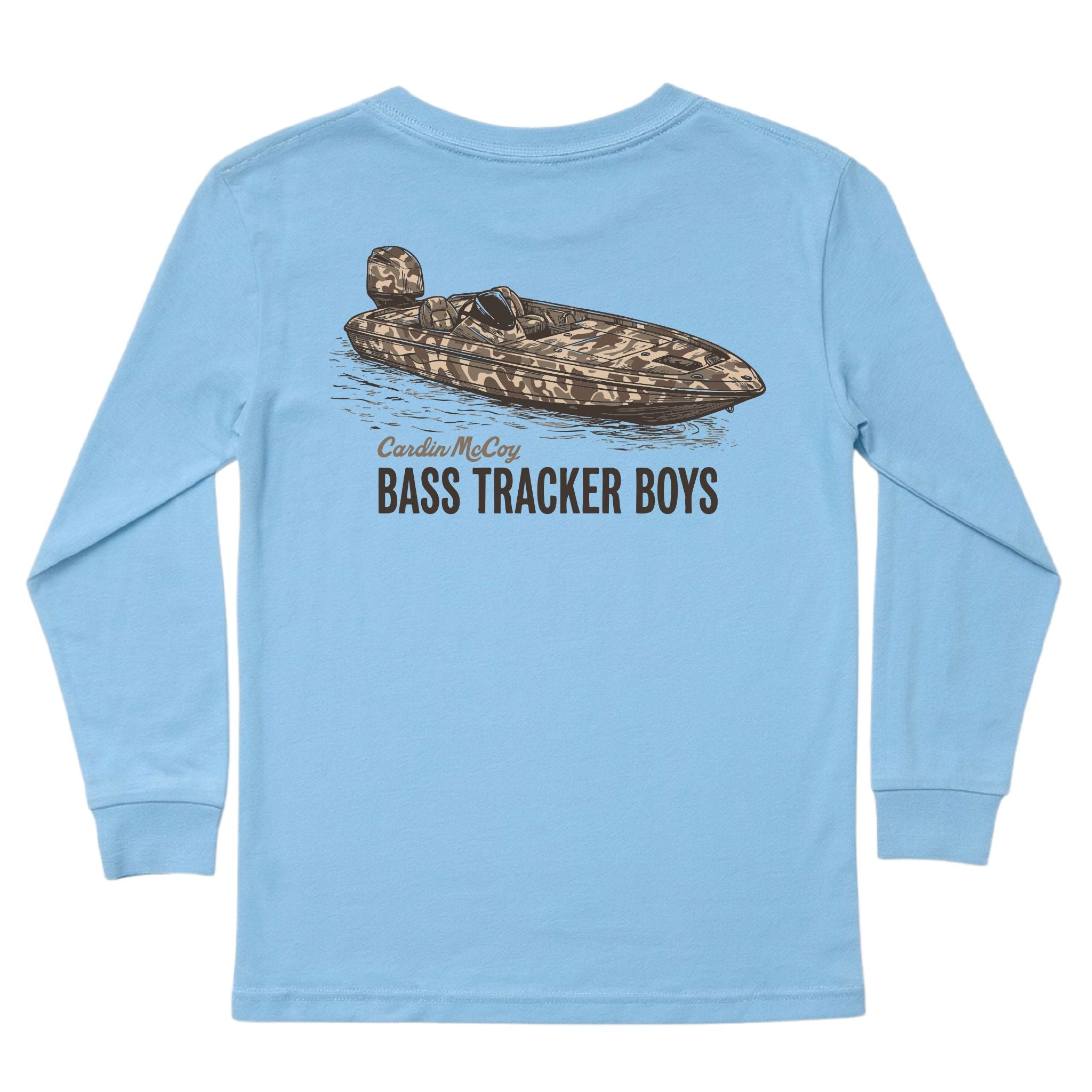 Boys' Bass Tracker Boys Long-Sleeve Tee Long Sleeve T-Shirt Cardin McCoy Light Blue XXS (2/3) Pocket