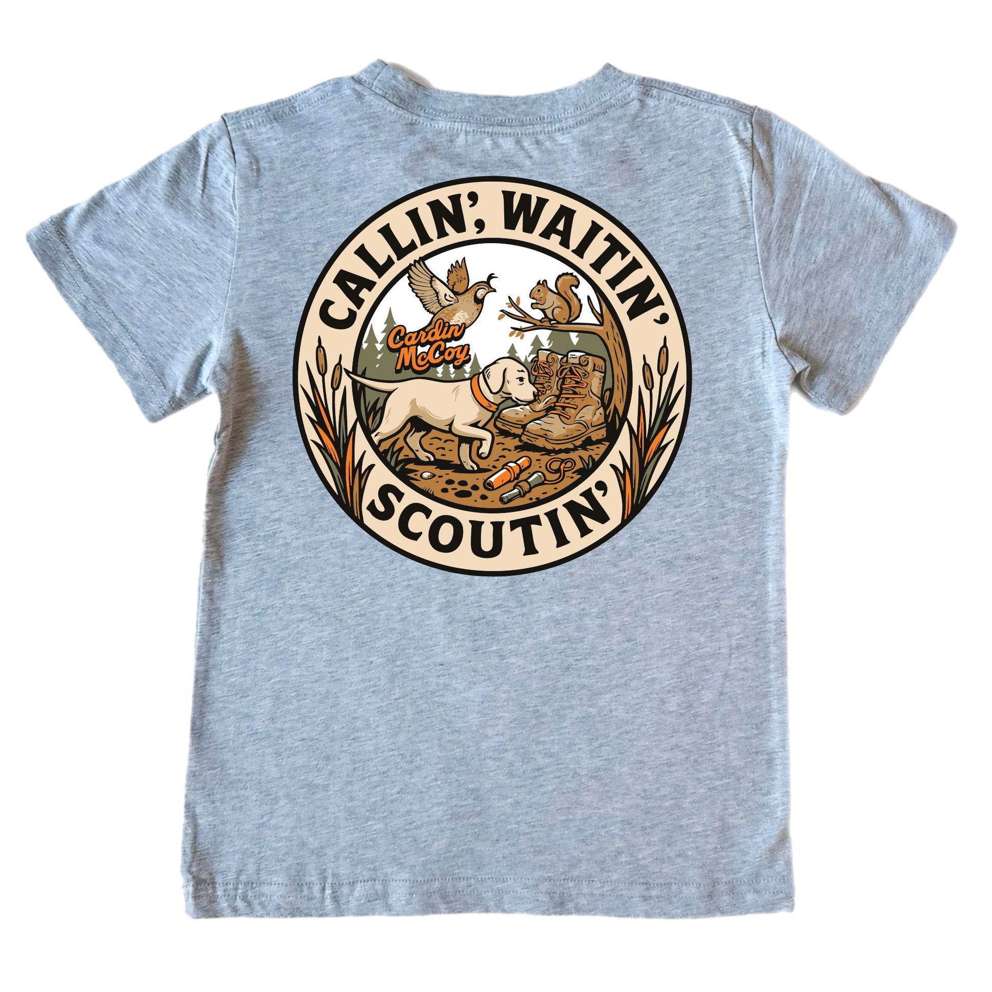 Boys' Callin' Waitin' Scoutin' Short-Sleeve Tee Short Sleeve T-Shirt Cardin McCoy Heather Gray XXS (2/3) Pocket