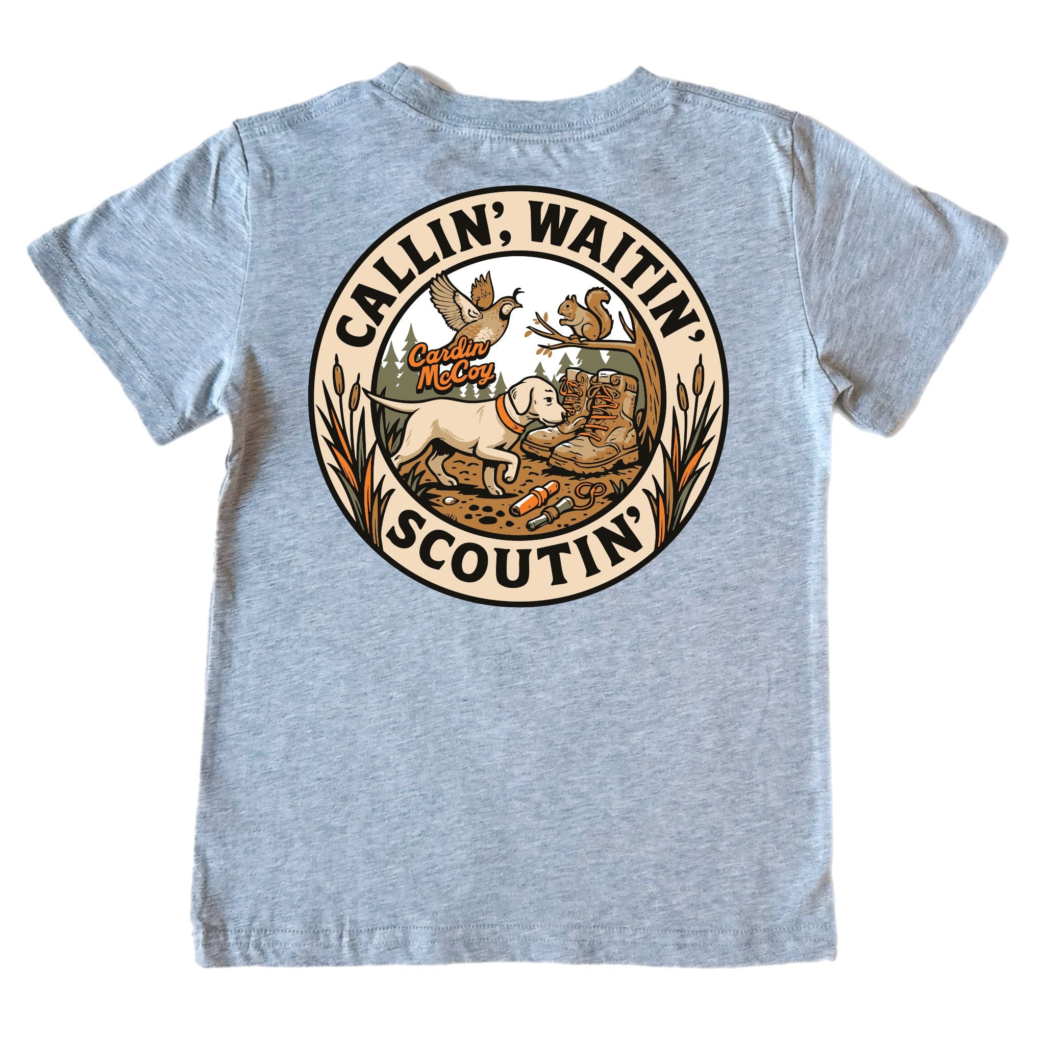 Boys' Callin' Waitin' Scoutin' Short-Sleeve Tee Short Sleeve T-Shirt Cardin McCoy Heather Gray XXS (2/3) Pocket