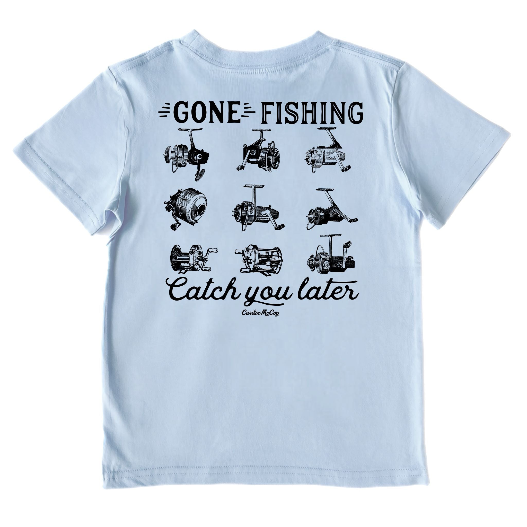 Boys' Catch You Later (Reels) Performance Short-Sleeve Tee Short Sleeve T-Shirt Cardin McCoy Blue Sky XXS (2/3) No Pocket