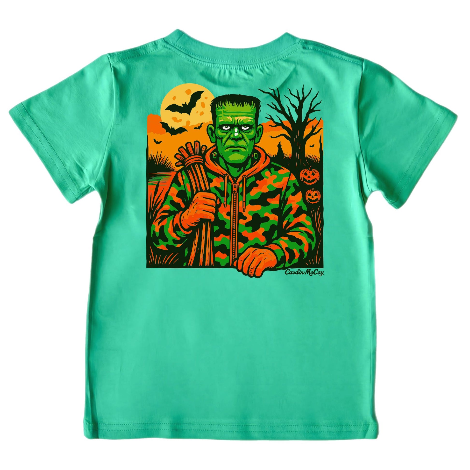 Boys' Frankenstein Hunter Short-Sleeve Tee Short Sleeve T-Shirt Cardin McCoy Green XXS (2/3) No Pocket
