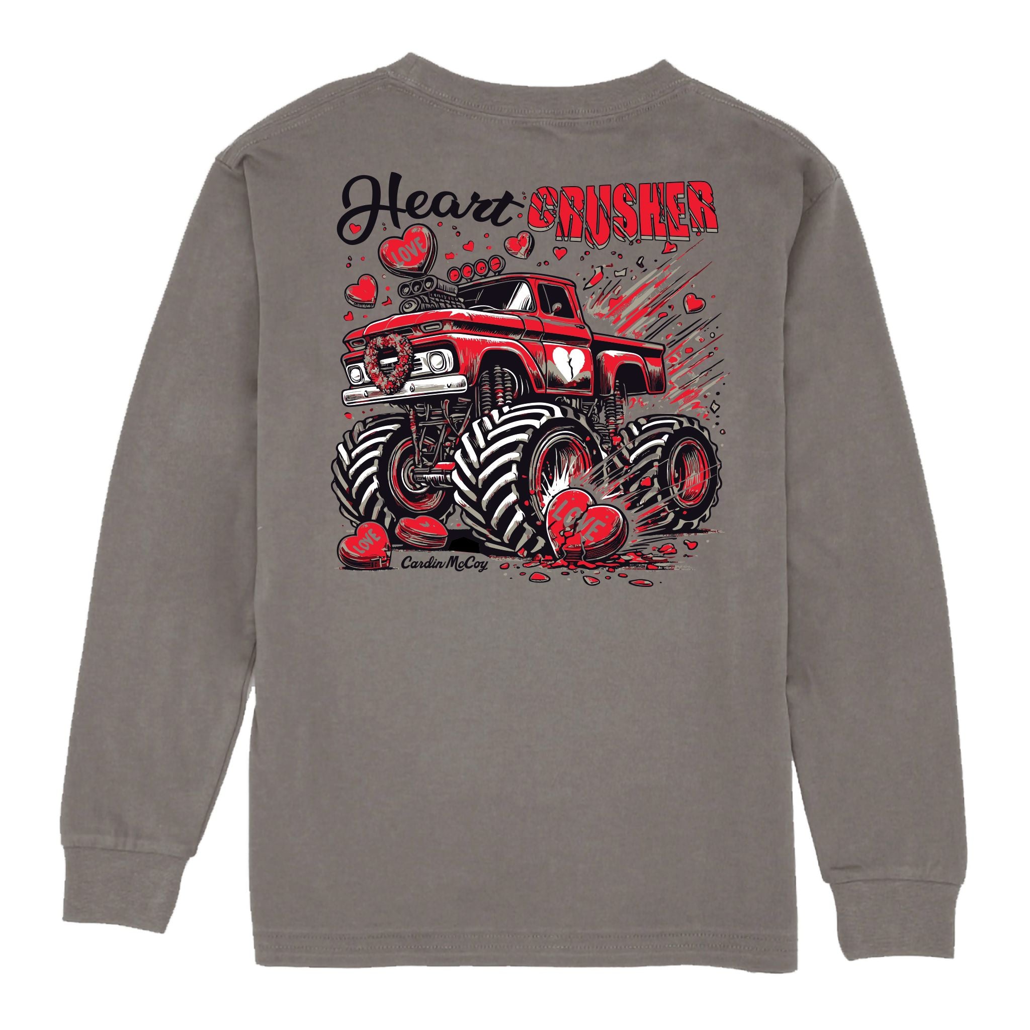 Boys' Heart Crusher Long-Sleeve Tee Long Sleeve T-Shirt Cardin McCoy Anchor Gray XXS (2/3) Pocket