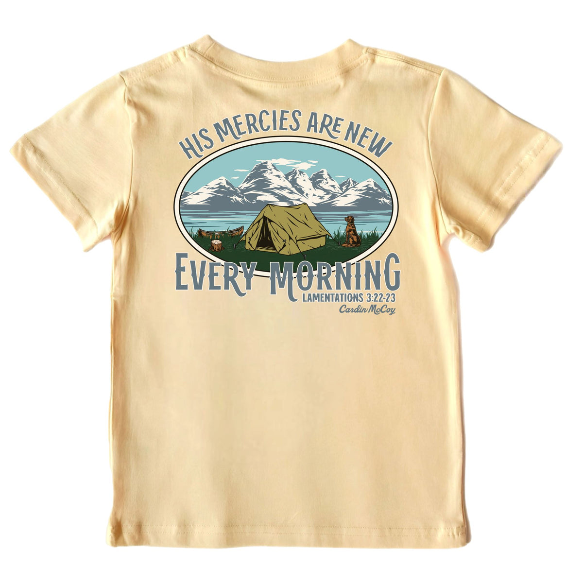 Boys' His Mercies Are New Short-Sleeve Tee Short Sleeve T-Shirt Cardin McCoy Butter XXS (2/3) Pocket