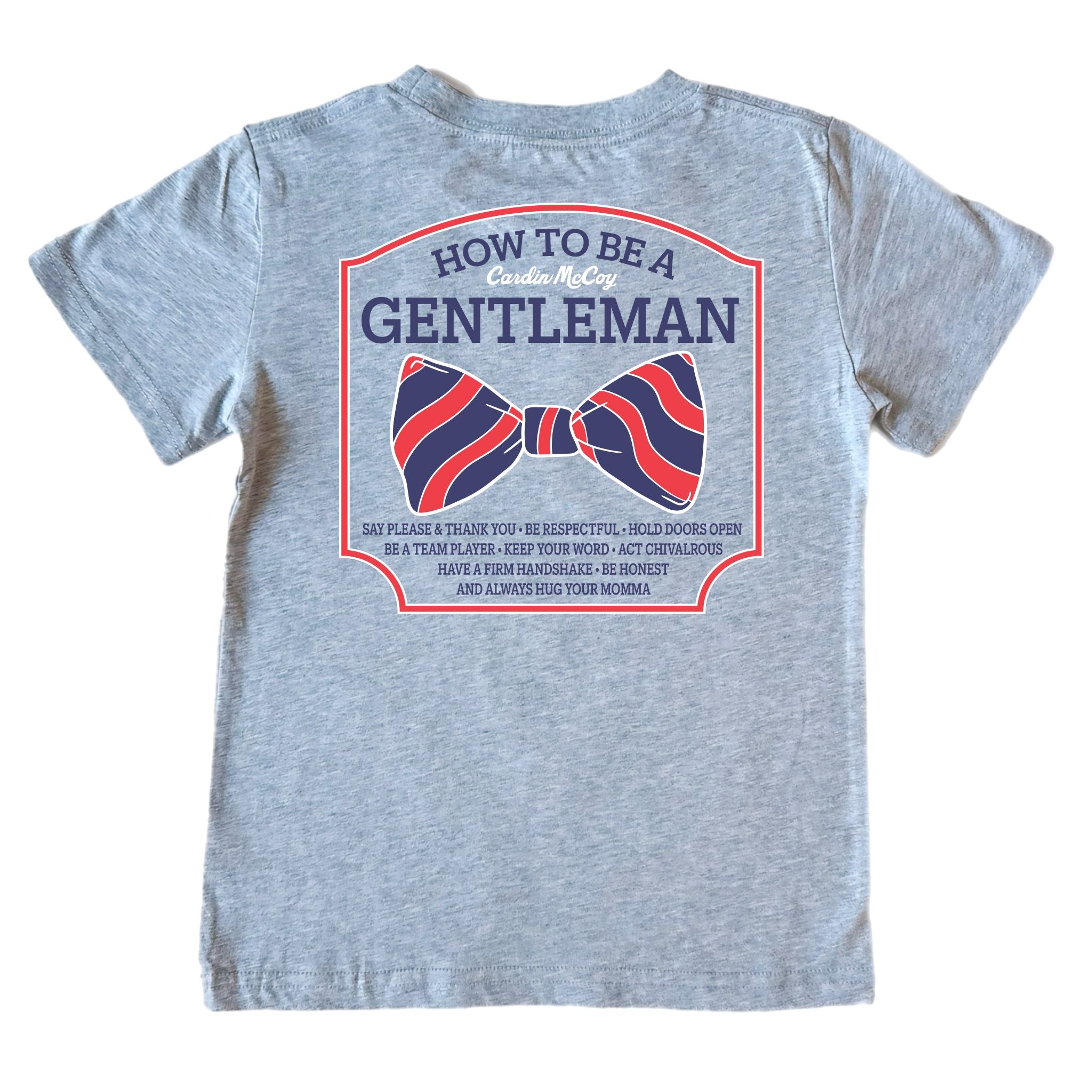 Boys' How To Be A Gentleman Short-Sleeve Tee Short Sleeve T-Shirt Cardin McCoy Heather Gray XXS (2/3) Pocket