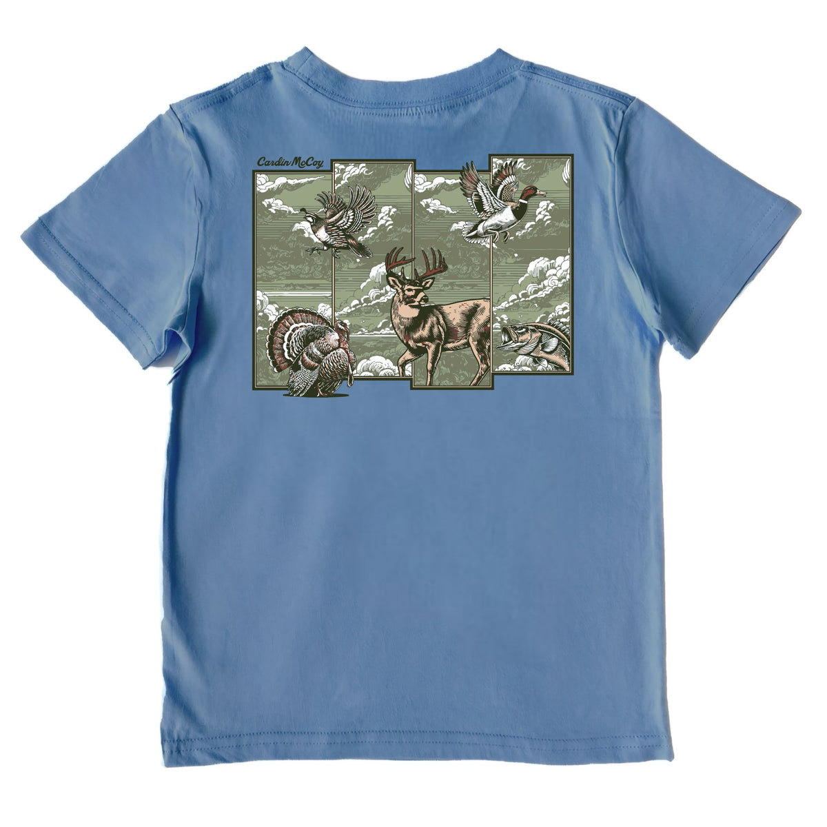 Boys' Hunting Grid Performance Short-Sleeve Tee Short Sleeve T-Shirt Cardin McCoy Captain Blue XXS (2/3) Performance