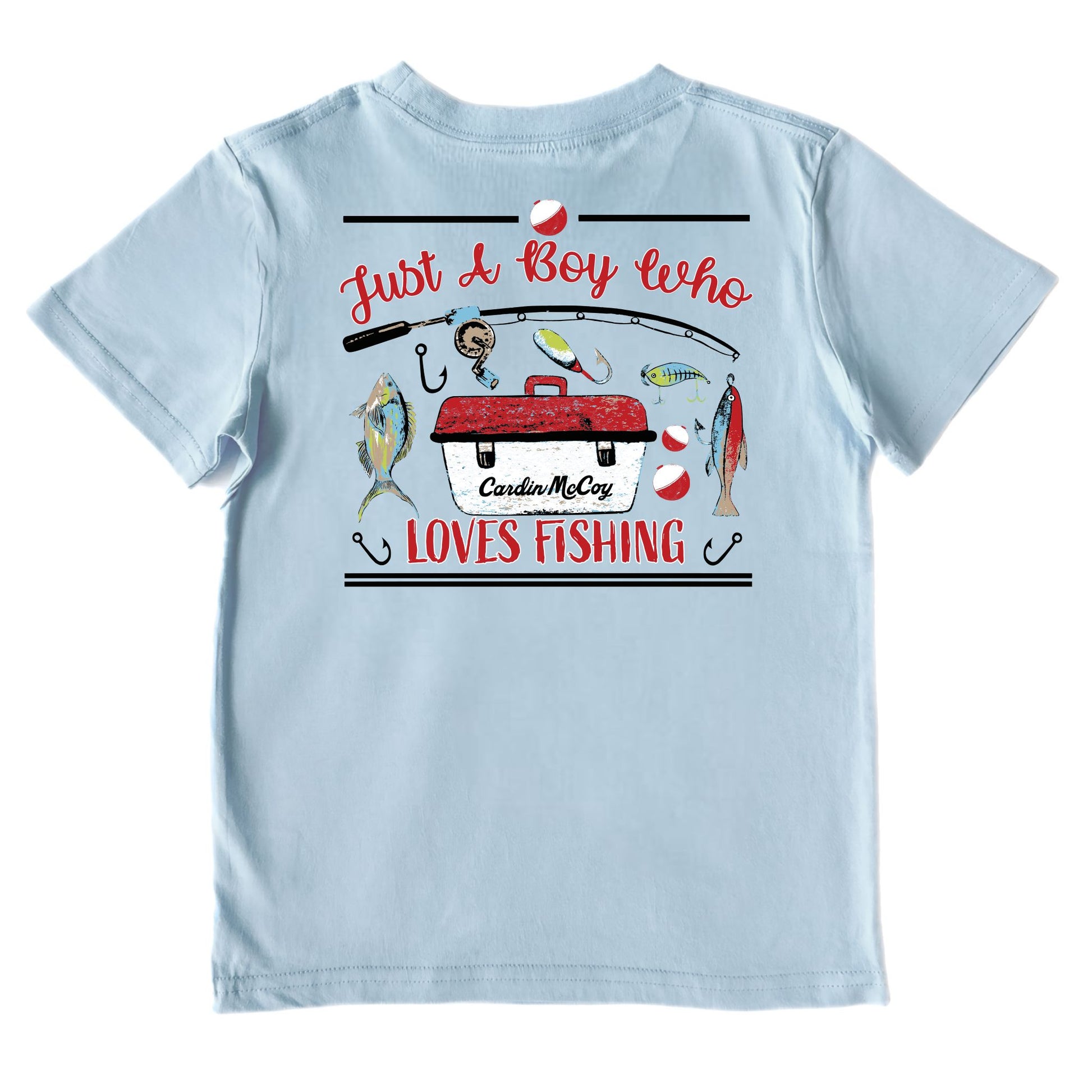 Boys' Just A Boy Who Loves Fishing Performance Short-Sleeve Tee Short Sleeve T-Shirt Cardin McCoy 
