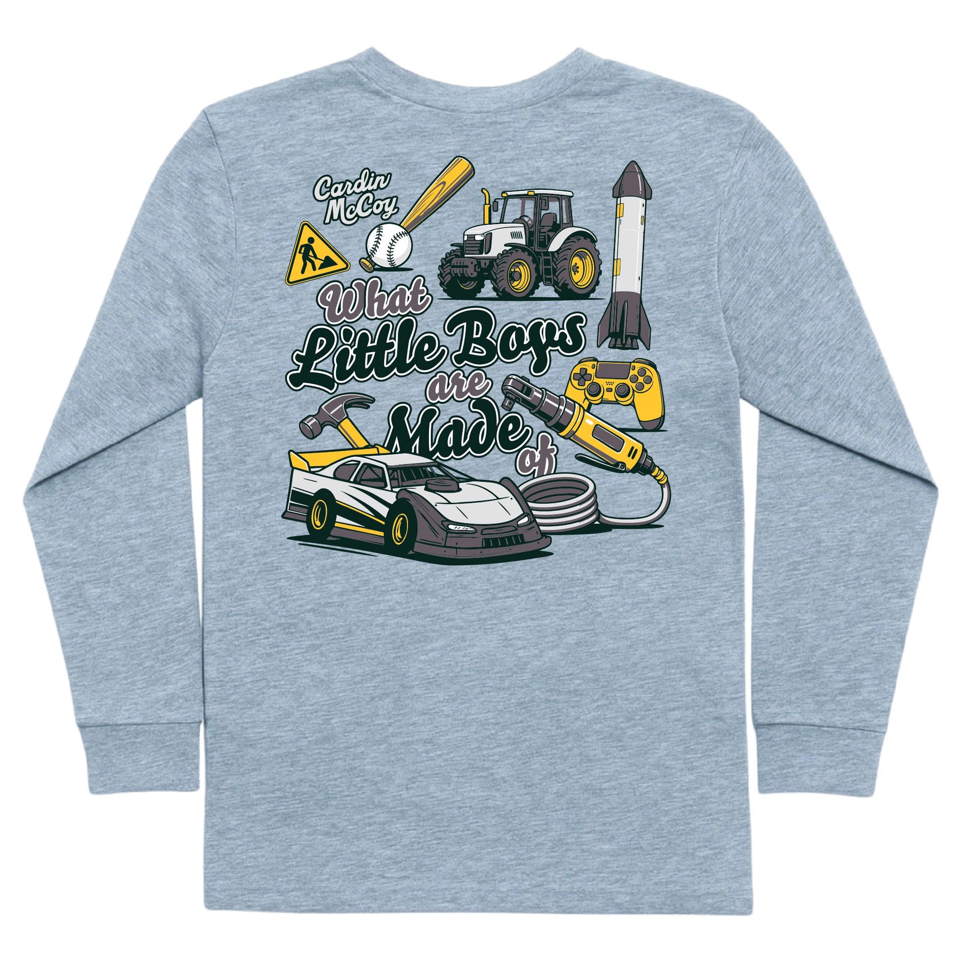 Boys' Made Of Long-Sleeve Tee Long Sleeve T-Shirt Cardin McCoy Heather Gray XXS (2/3) Pocket
