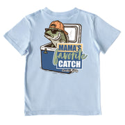 Boys' Mama's Favorite Catch Performance Short-Sleeve Tee Short Sleeve T-Shirt Cardin McCoy Blue Sky XXS (2/3) No Pocket