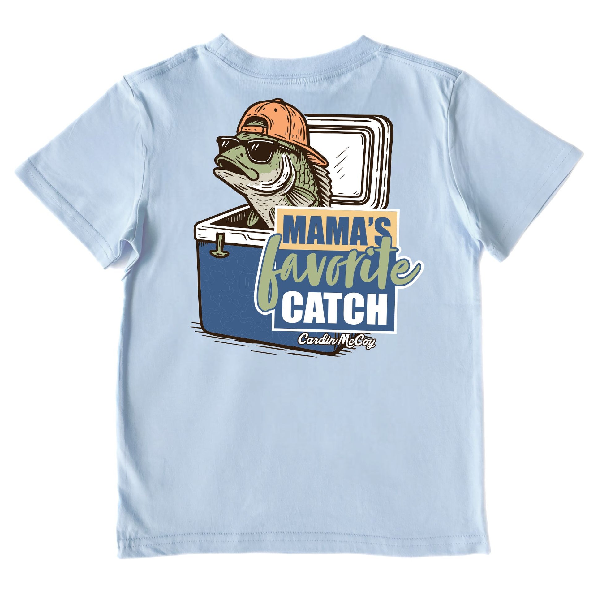 Boys' Mama's Favorite Catch Performance Short-Sleeve Tee Short Sleeve T-Shirt Cardin McCoy Blue Sky XXS (2/3) No Pocket
