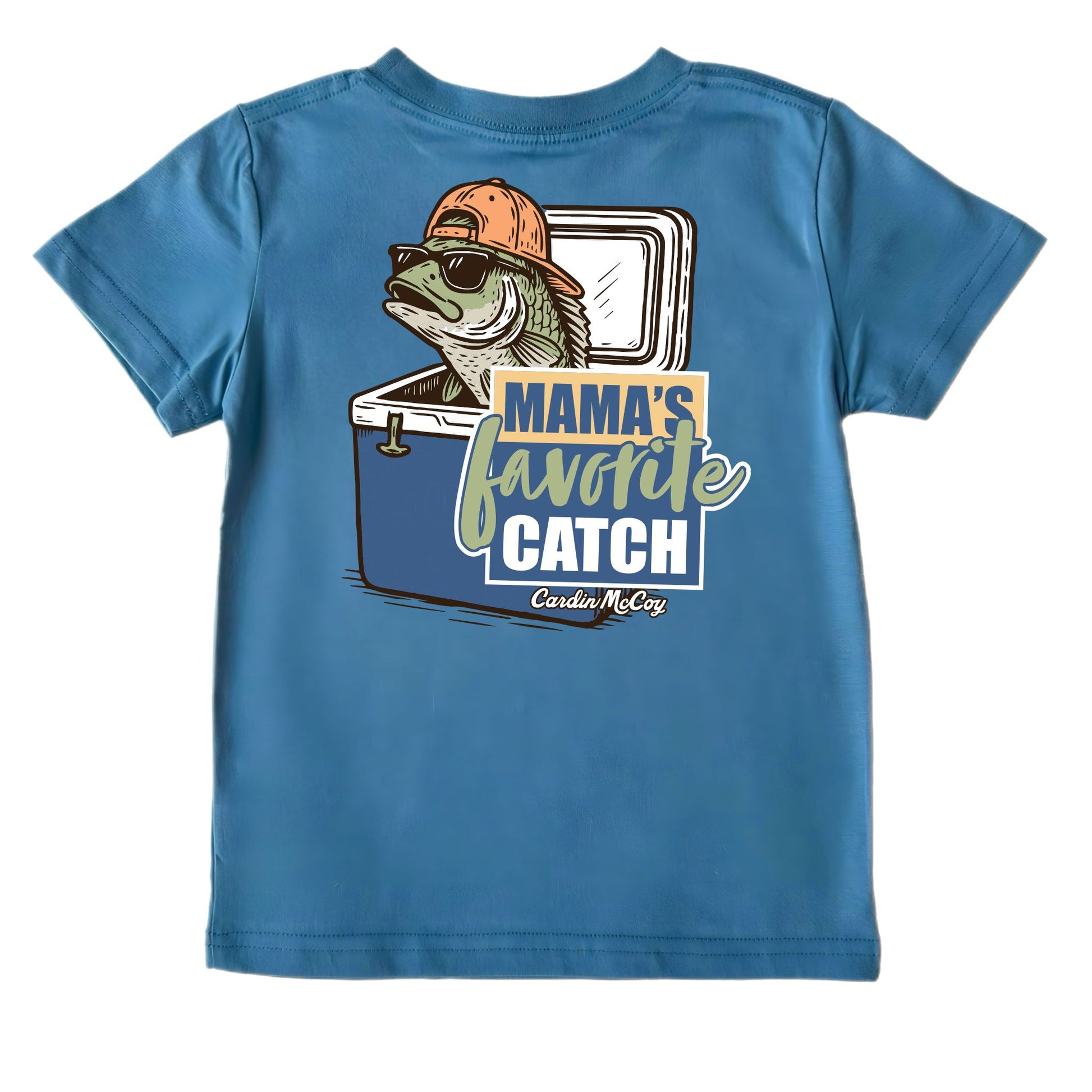 Boys' Mama's Favorite Catch Short-Sleeve Tee Short Sleeve T-Shirt Cardin McCoy Blue XXS (2/3) No Pocket