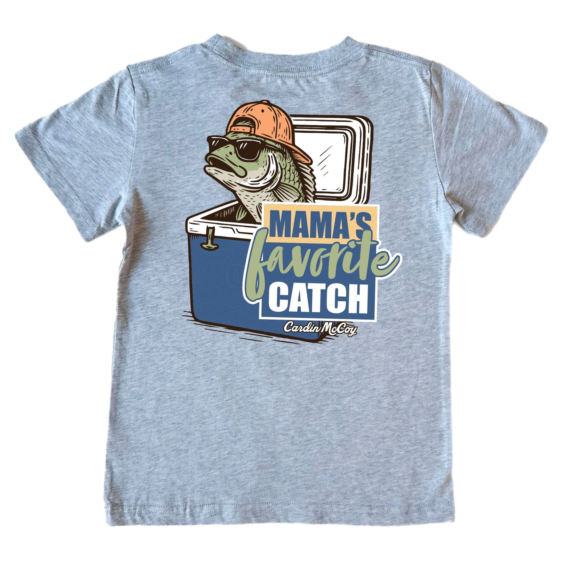 Boys' Mama's Favorite Catch Short-Sleeve Tee Short Sleeve T-Shirt Cardin McCoy Heather Gray XXS (2/3) Pocket