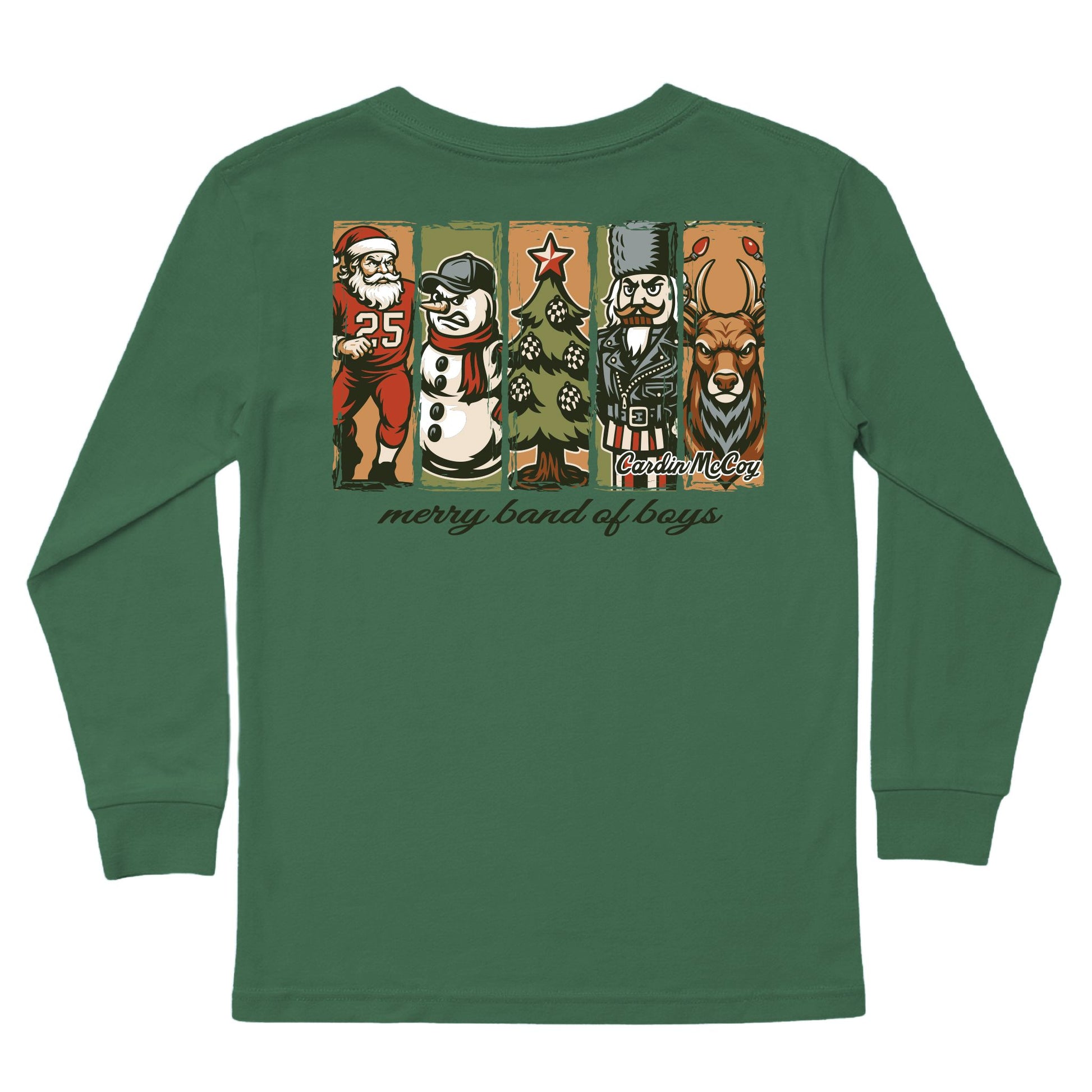 Boys' Merry Band Of Boys Long-Sleeve Tee Long Sleeve T-Shirt Cardin McCoy Dark Olive XXS (2/3) Pocket