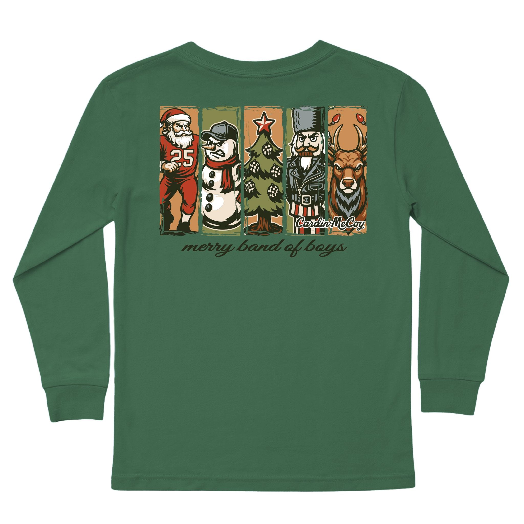 Boys' Merry Band Of Boys Long-Sleeve Tee Long Sleeve T-Shirt Cardin McCoy Dark Olive XXS (2/3) Pocket