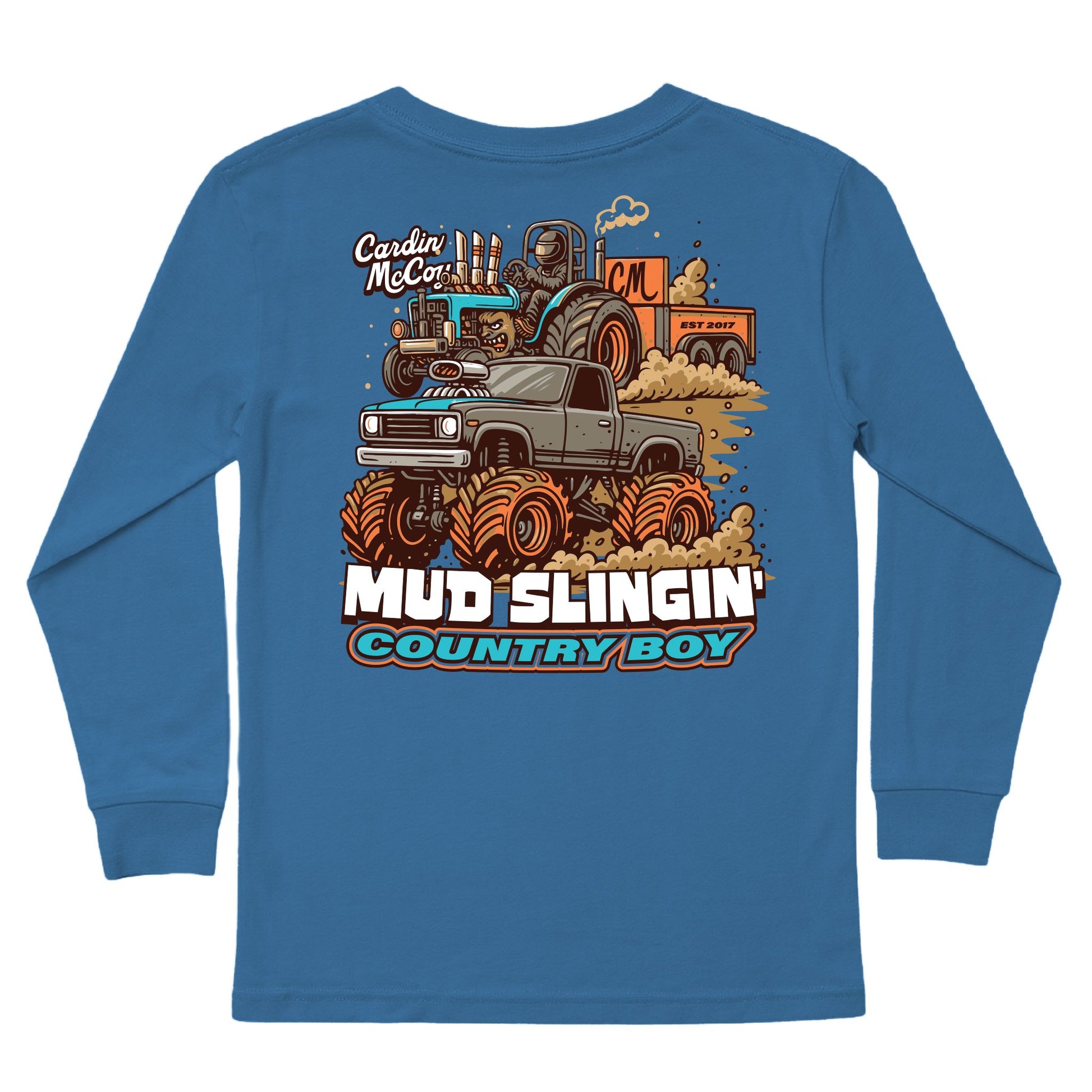 Boys' Mud Slinging Long-Sleeve Tee Long Sleeve T-Shirt Cardin McCoy Blue XXS (2/3) Pocket