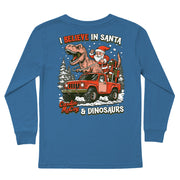 Boys' Santa & Dinosaurs Long-Sleeve Tee Long Sleeve T-Shirt Cardin McCoy Blue XXS (2/3) Pocket