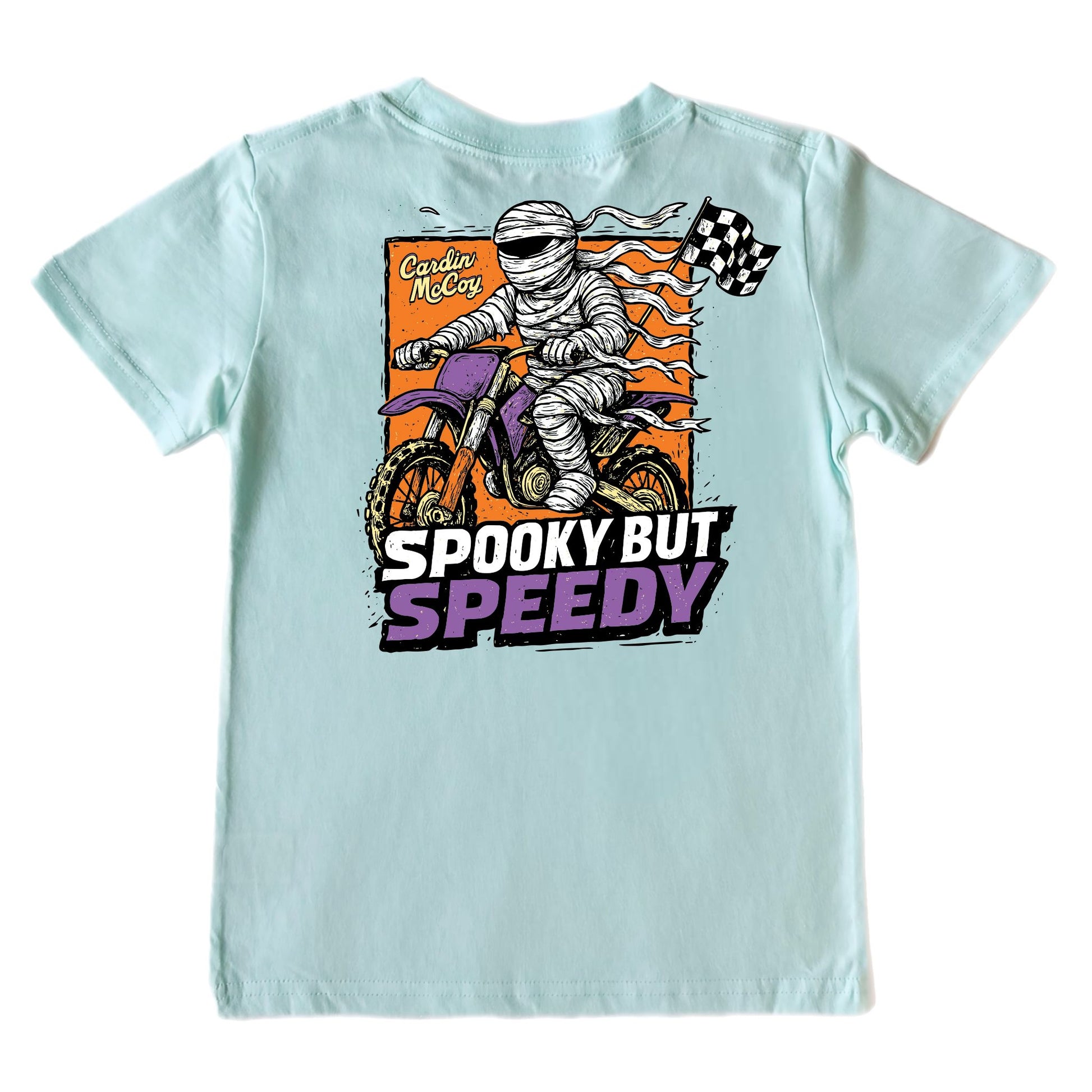 Boys' Spooky But Speedy Short-Sleeve Tee Short Sleeve T-Shirt Cardin McCoy Blue Mint XXS (2/3) Pocket