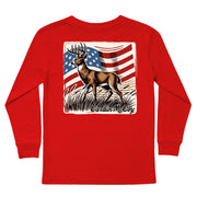 Boys' Vintage Deer Long-Sleeve Tee Long Sleeve T-Shirt Cardin McCoy Red XXS (2/3) Pocket