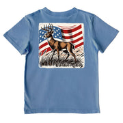 Boys' Vintage Deer Performance Short-Sleeve Tee Short Sleeve T-Shirt Cardin McCoy Captain Blue XXS (2/3) No Pocket