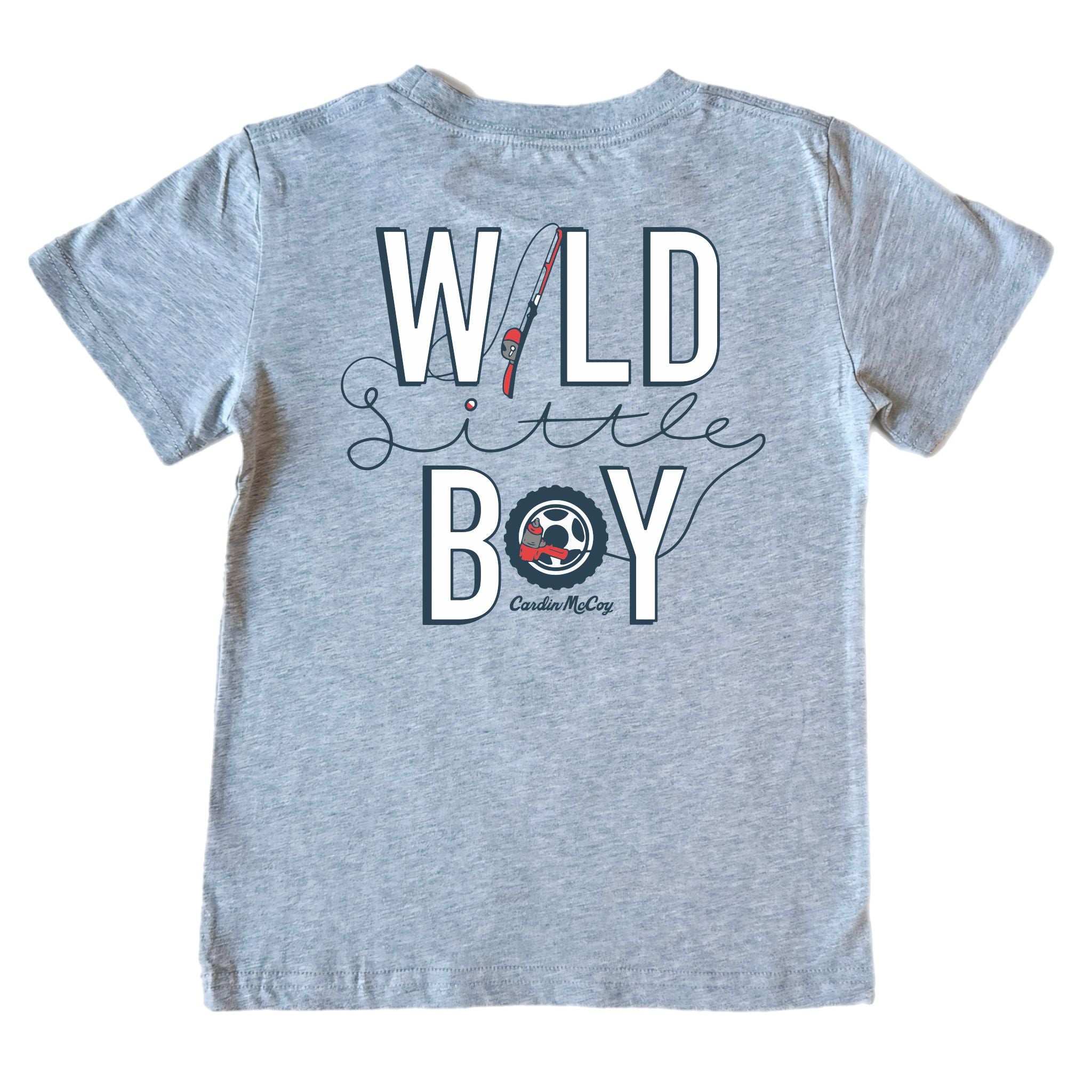Boys' Wild Boy Short-Sleeve Tee Short Sleeve T-Shirt Cardin McCoy Heather Gray XXS (2/3) Pocket