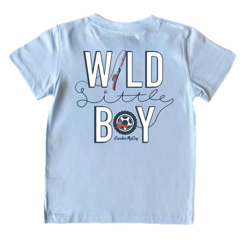 Boys' Wild Little Boy Short-Sleeve Tee Short Sleeve T-Shirt Cardin McCoy Cool Blue XXS (2/3) Pocket
