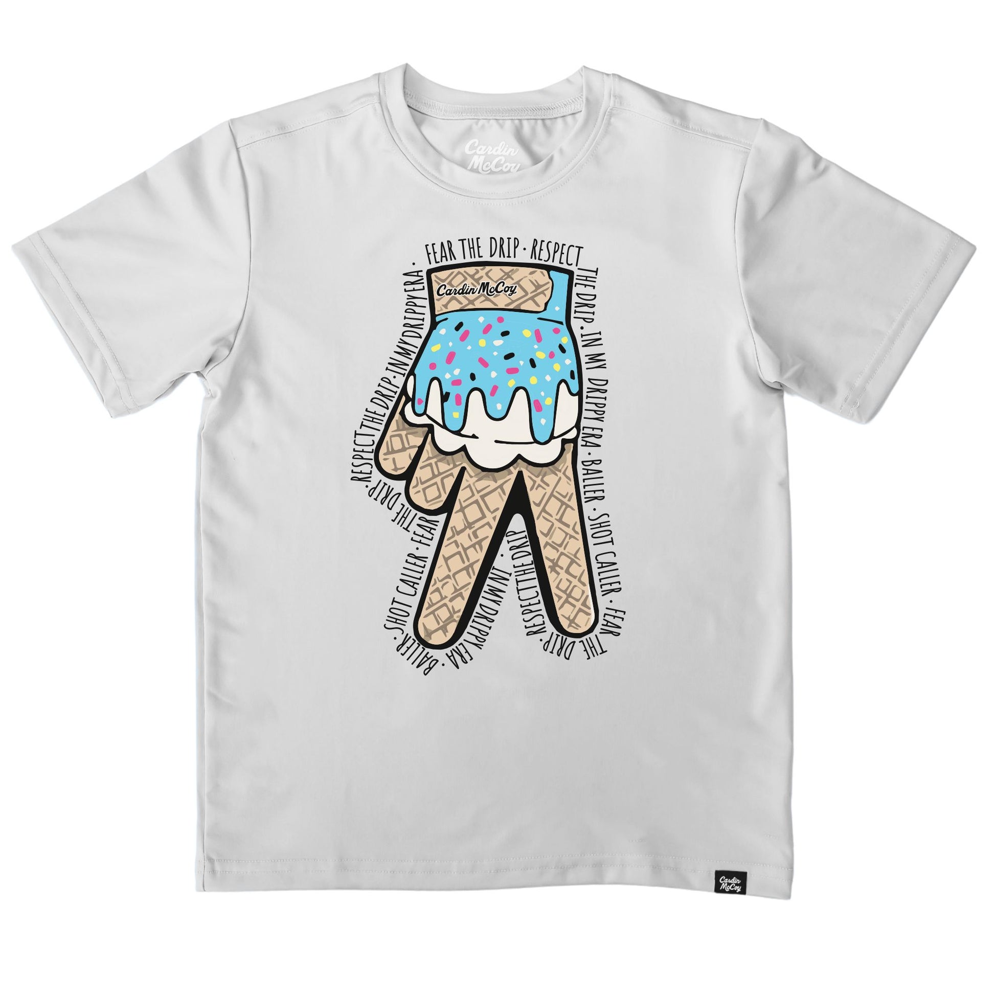 Drippy Glove Performance Front Design Short-Sleeve Tee Short Sleeve T-Shirt Cardin McCoy Gray Mist XXS (2/3) Performance Front