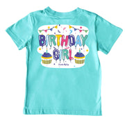 Girls' Birthday Girl Short-Sleeve Tee Short Sleeve T-Shirt Cardin McCoy Teal XXS (2/3) Pocket