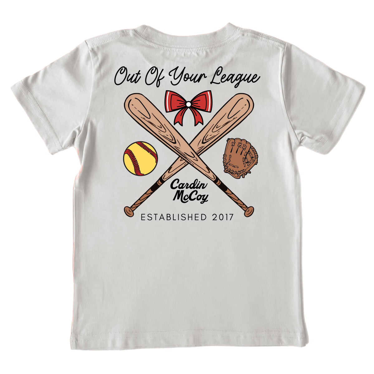 Girls' Out Of Your League Softball Short-Sleeve Tee Short Sleeve T-Shirt Cardin McCoy Ice Gray XXS (2/3) Pocket