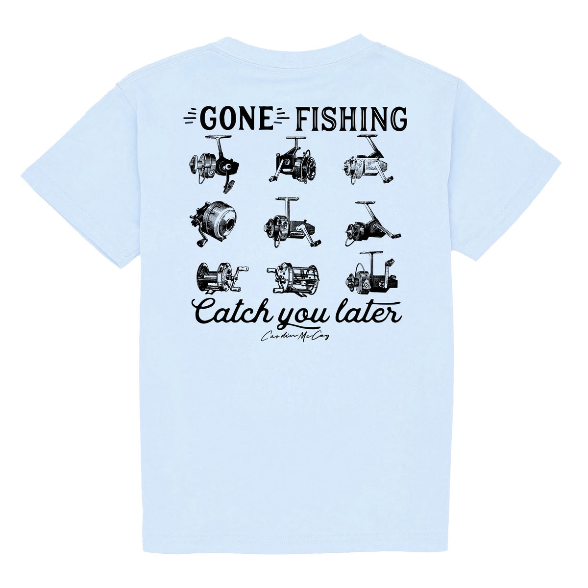 Gone Fishing Reels Short Sleeve Tee Short Sleeve T-Shirt Cardin McCoy Cool Blue XXS (2/3) 