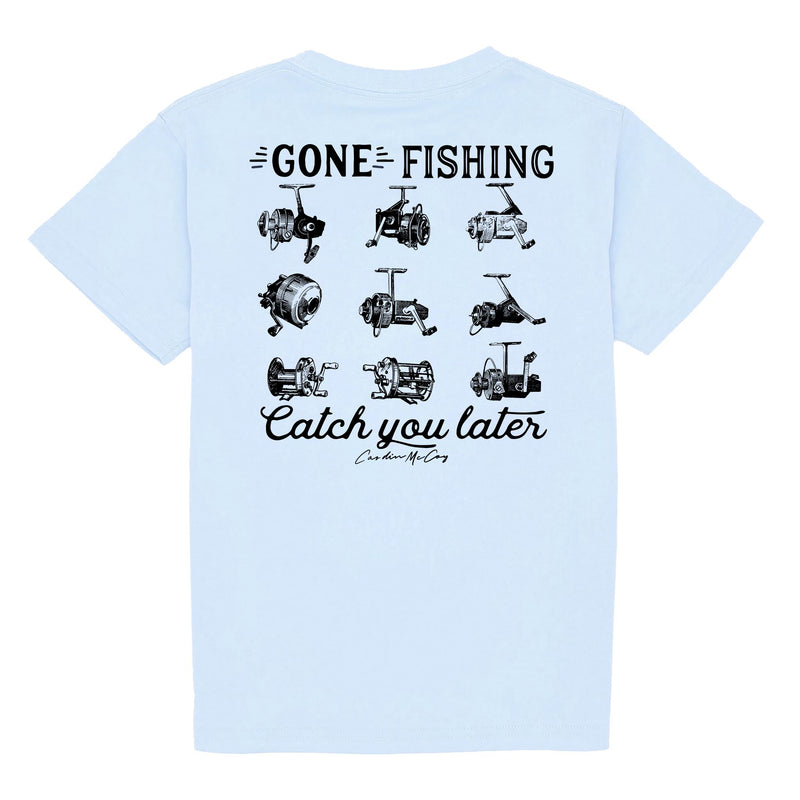 Gone Fishing Reels Short Sleeve Tee Short Sleeve T-Shirt Cardin McCoy Cool Blue XXS (2/3) 