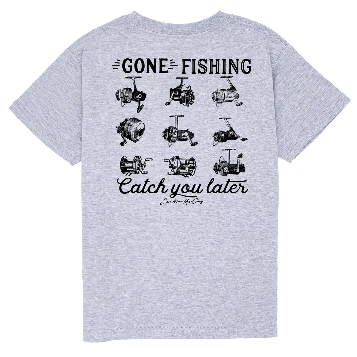 Gone Fishing Reels Short Sleeve Tee Short Sleeve T-Shirt Cardin McCoy Heather Gray XXS (2/3) 