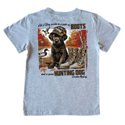 Kids' A Good Hunting Dog Short-Sleeve Tee Short Sleeve T-Shirt Cardin McCoy Heather Gray XXS (2/3) No Pocket
