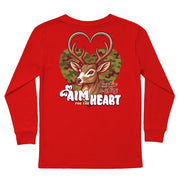 Kids' Aim For The Heart Long-Sleeve Tee Long Sleeve T-Shirt Cardin McCoy Red XXS (2/3) Pocket