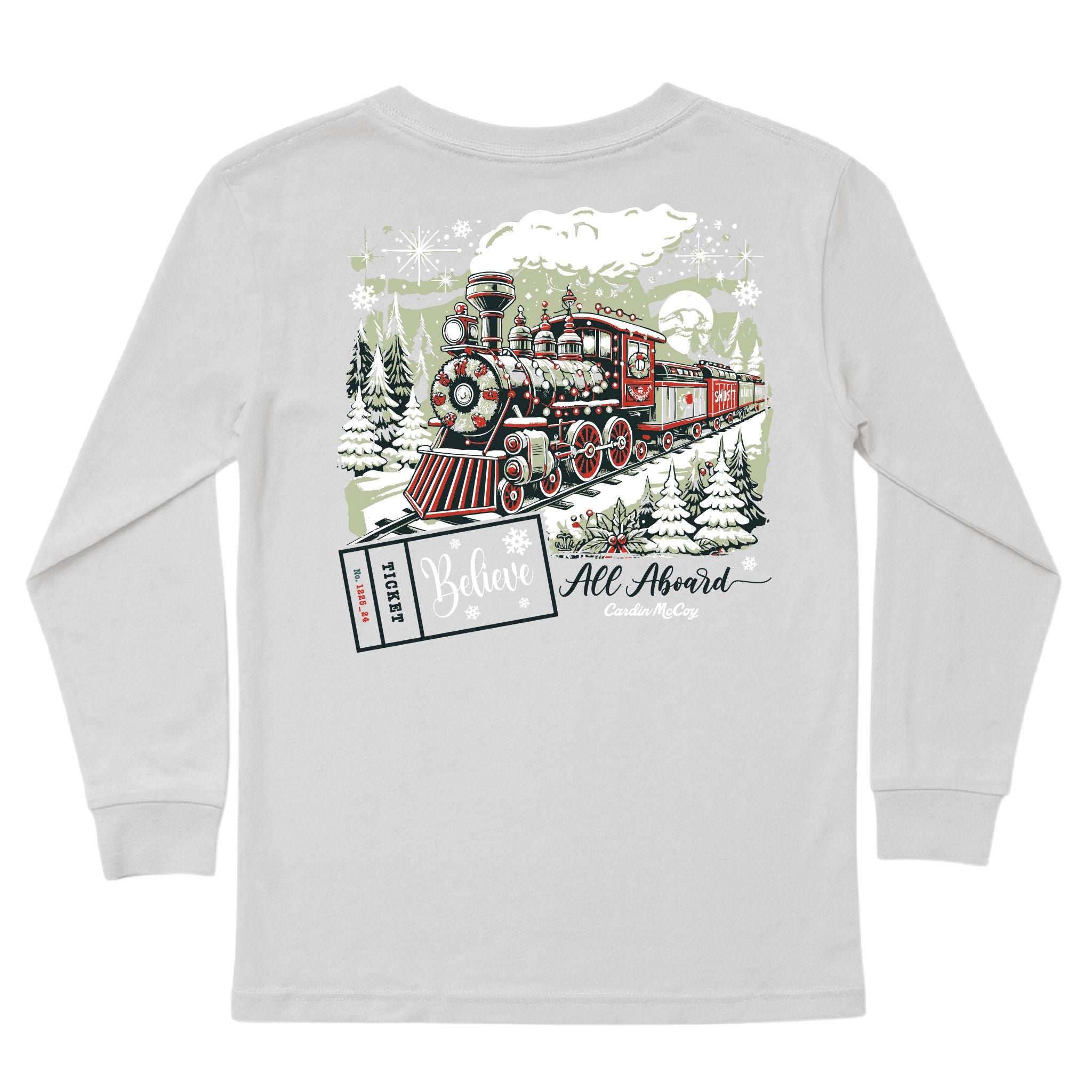 Kids' All Aboard Long-Sleeve Tee Long Sleeve T-Shirt Cardin McCoy Ice Gray XXS (2/3) Pocket