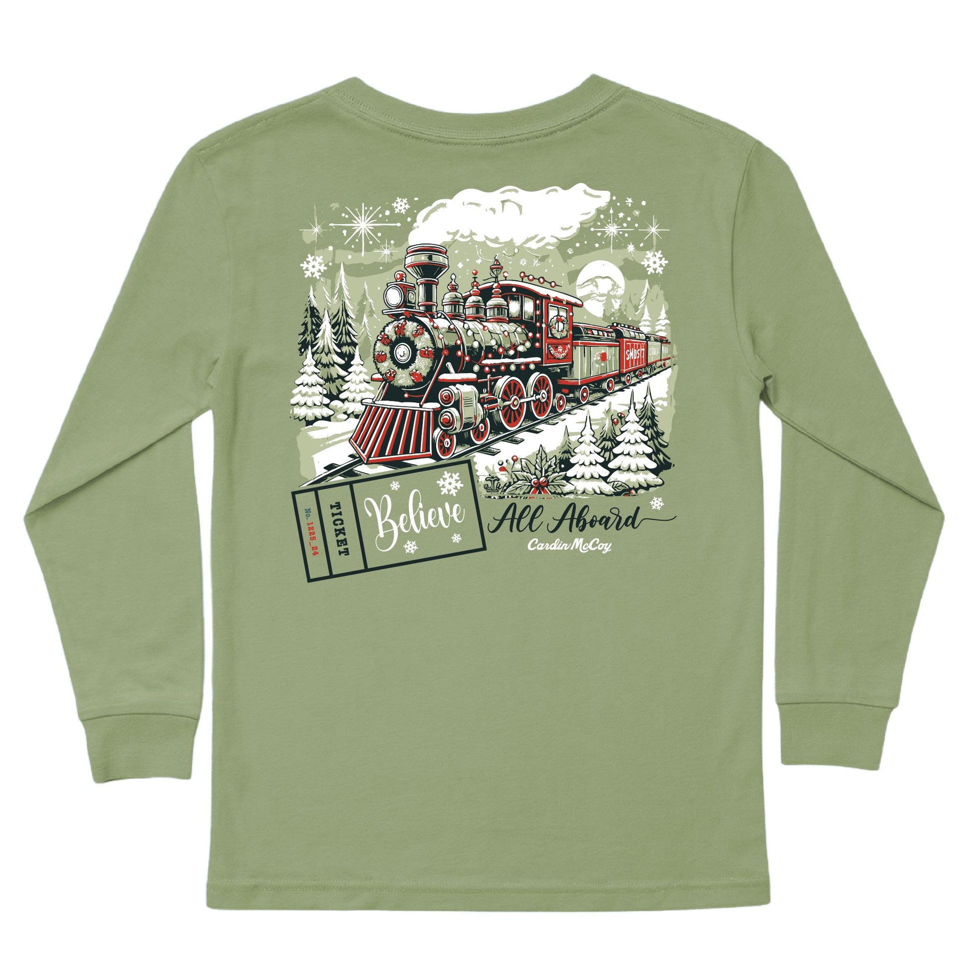 Kids' All Aboard Long-Sleeve Tee Long Sleeve T-Shirt Cardin McCoy Light Olive XXS (2/3) Pocket