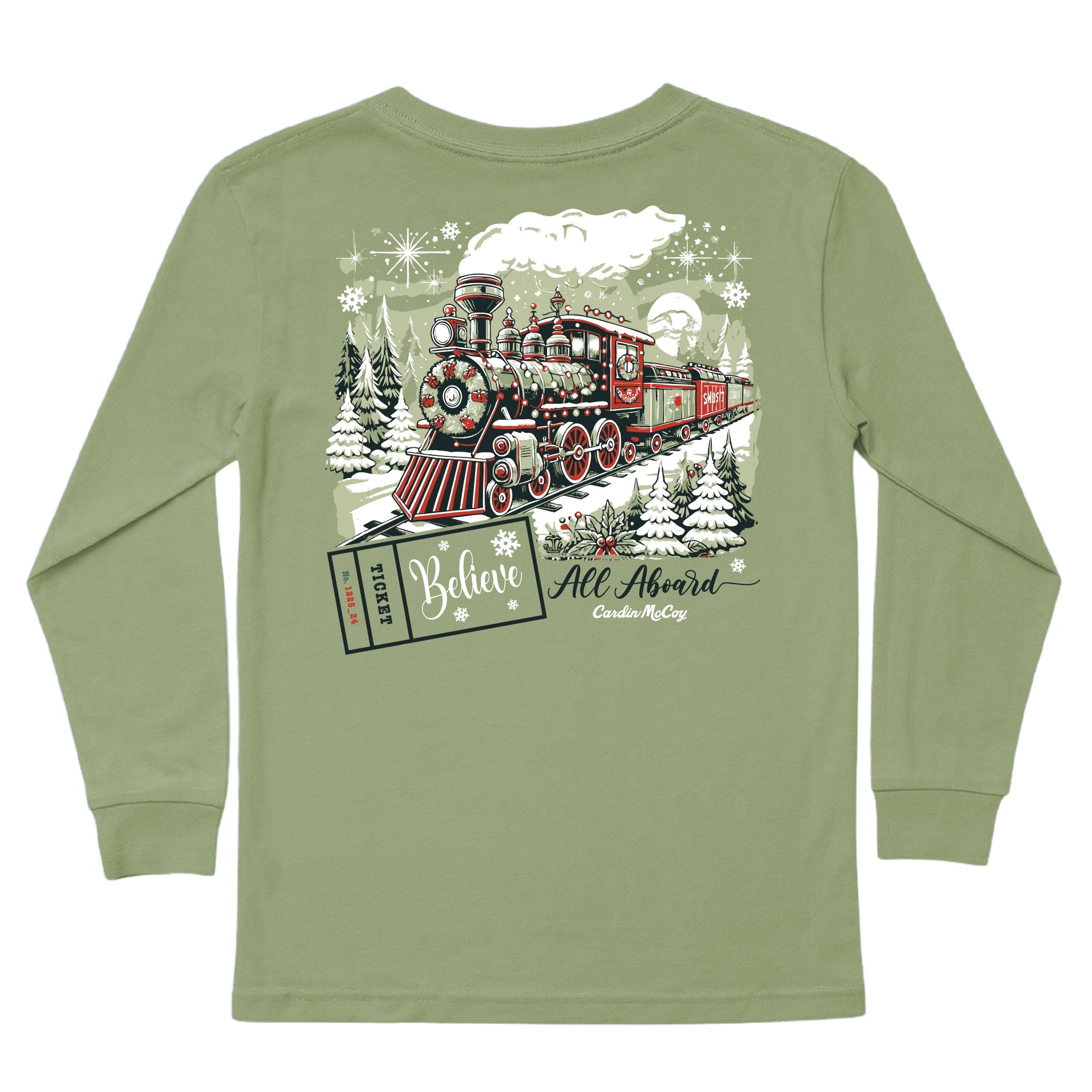 Kids' All Aboard Long-Sleeve Tee Long Sleeve T-Shirt Cardin McCoy Light Olive XXS (2/3) Pocket