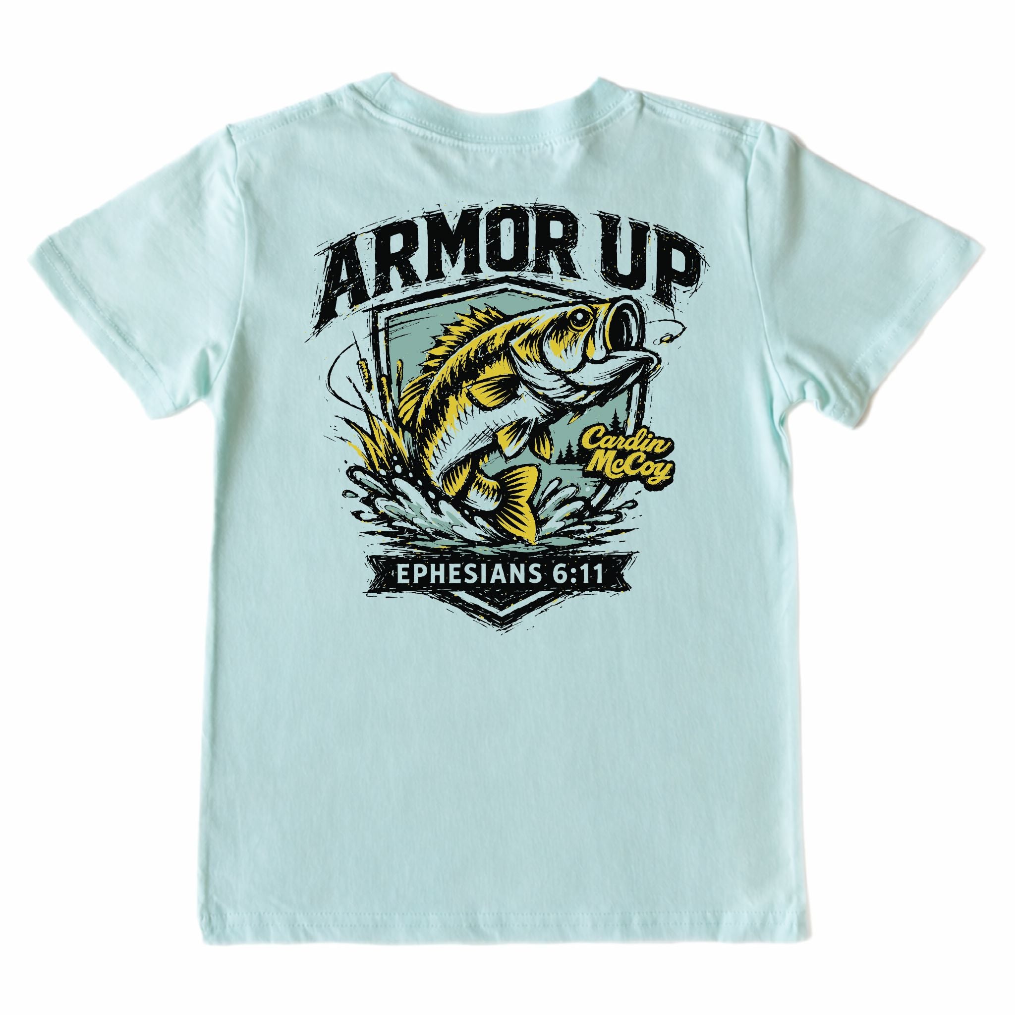 Kids' Armor Up Short-Sleeve Tee Short Sleeve T-Shirt Cardin McCoy Blue Mint XXS (2/3) Pocket