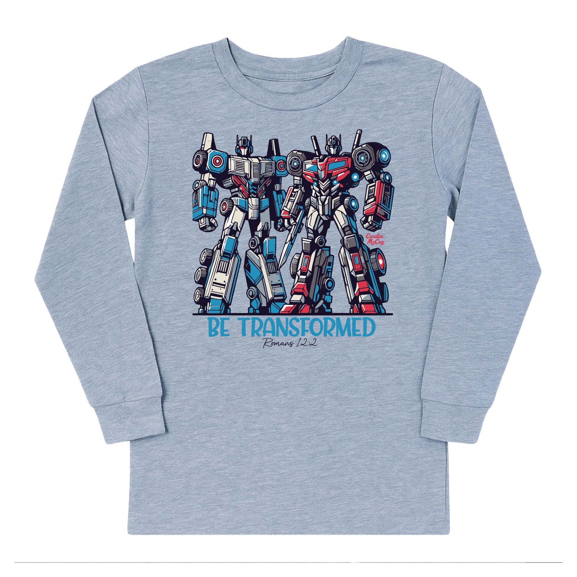Kids' Autobots Front Long-Sleeve Tee Long Sleeve T-Shirt Cardin McCoy Heather Gray XXS (2/3) No Pocket