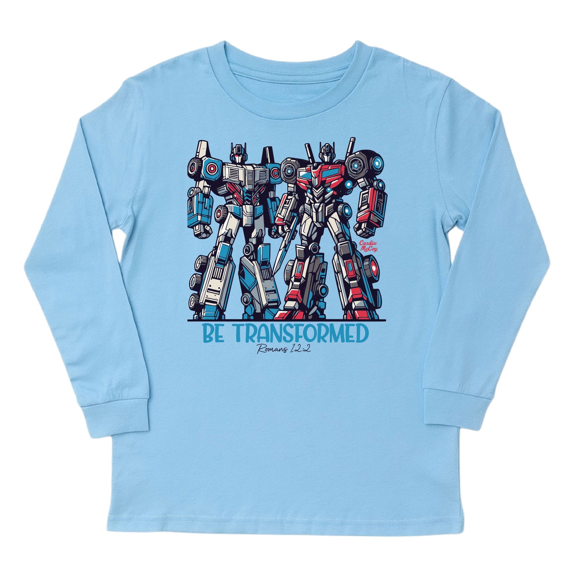 Kids' Autobots Front Long-Sleeve Tee Long Sleeve T-Shirt Cardin McCoy Light Blue XXS (2/3) No Pocket