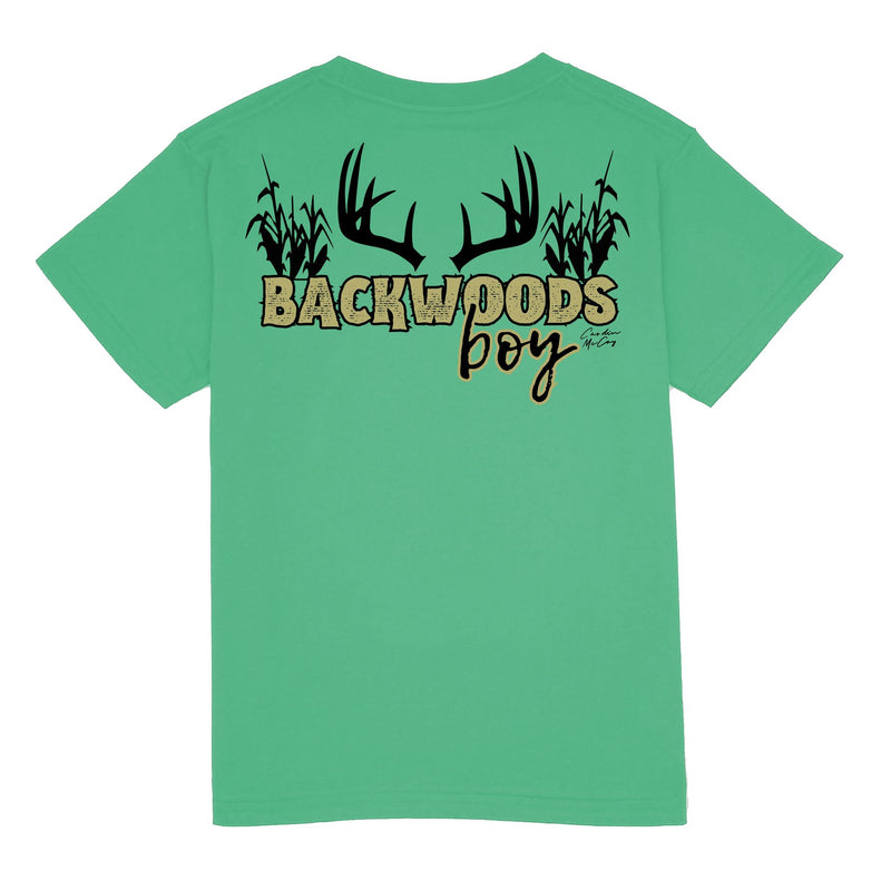 Kids' Backwoods Boys Antlers Short Sleeve Pocket Tee Short Sleeve T-Shirt Cardin McCoy Green XXS (2/3) 