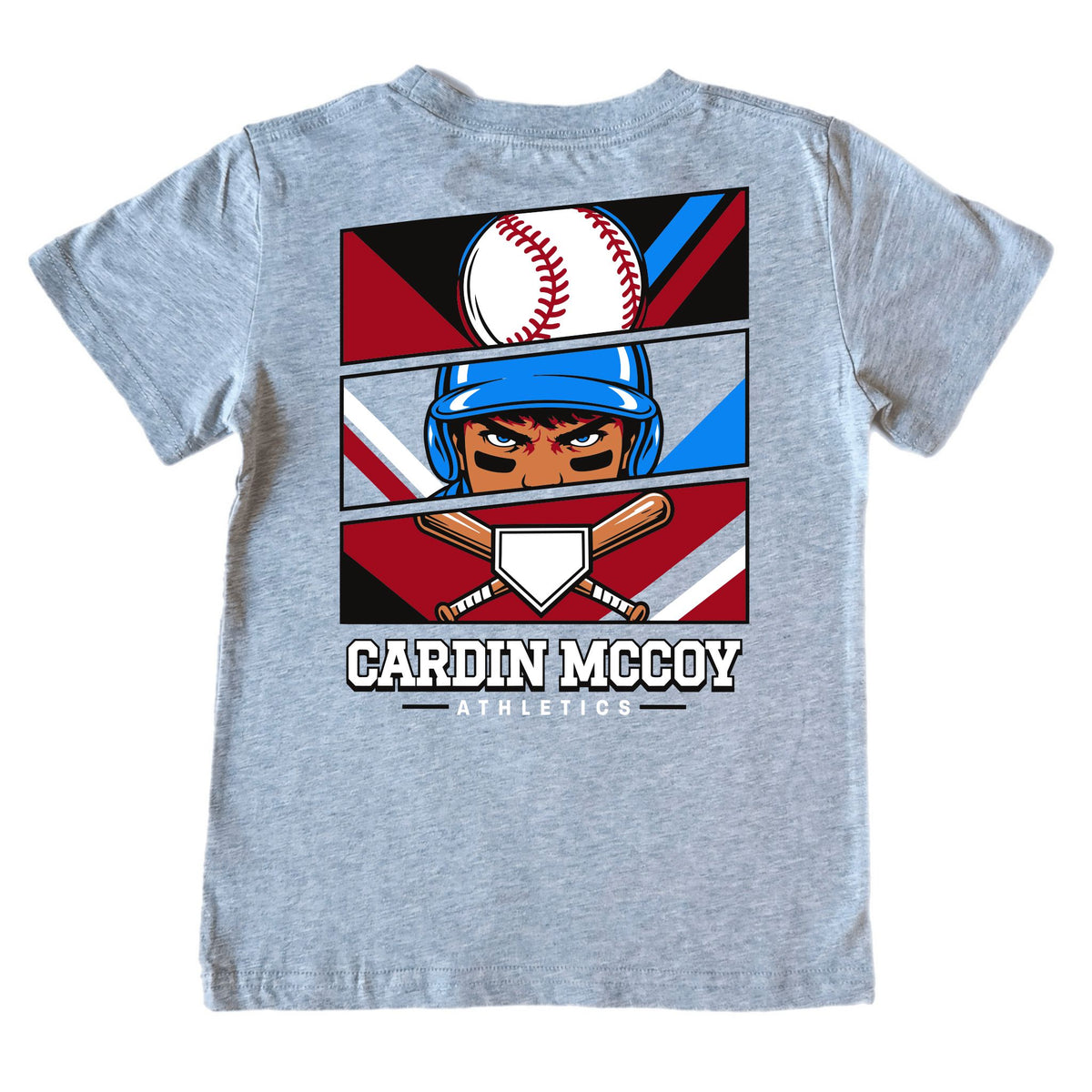 Kids' Baseball Grid Short-Sleeve Tee Short Sleeve T-Shirt Cardin McCoy Heather Gray XXS (2/3) Pocket