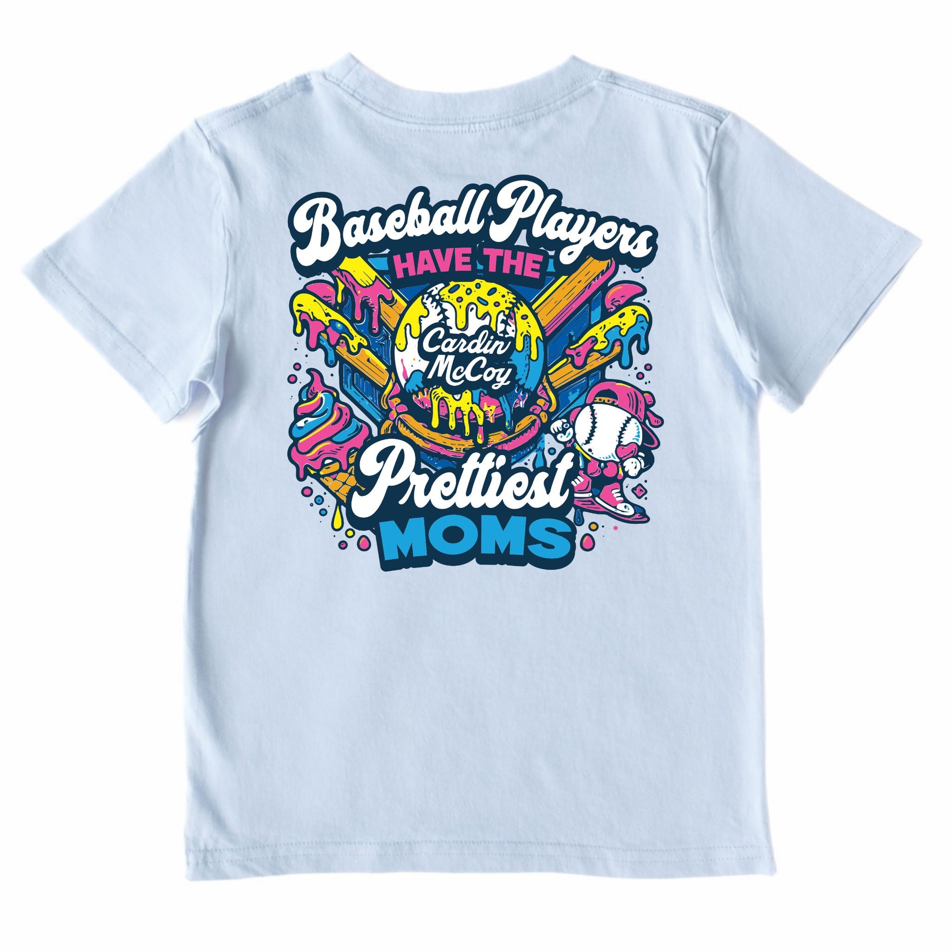 Kids' Baseball Moms Performance Short-Sleeve Tee Short Sleeve T-Shirt Cardin McCoy Blue Sky XXS (2/3) Performance