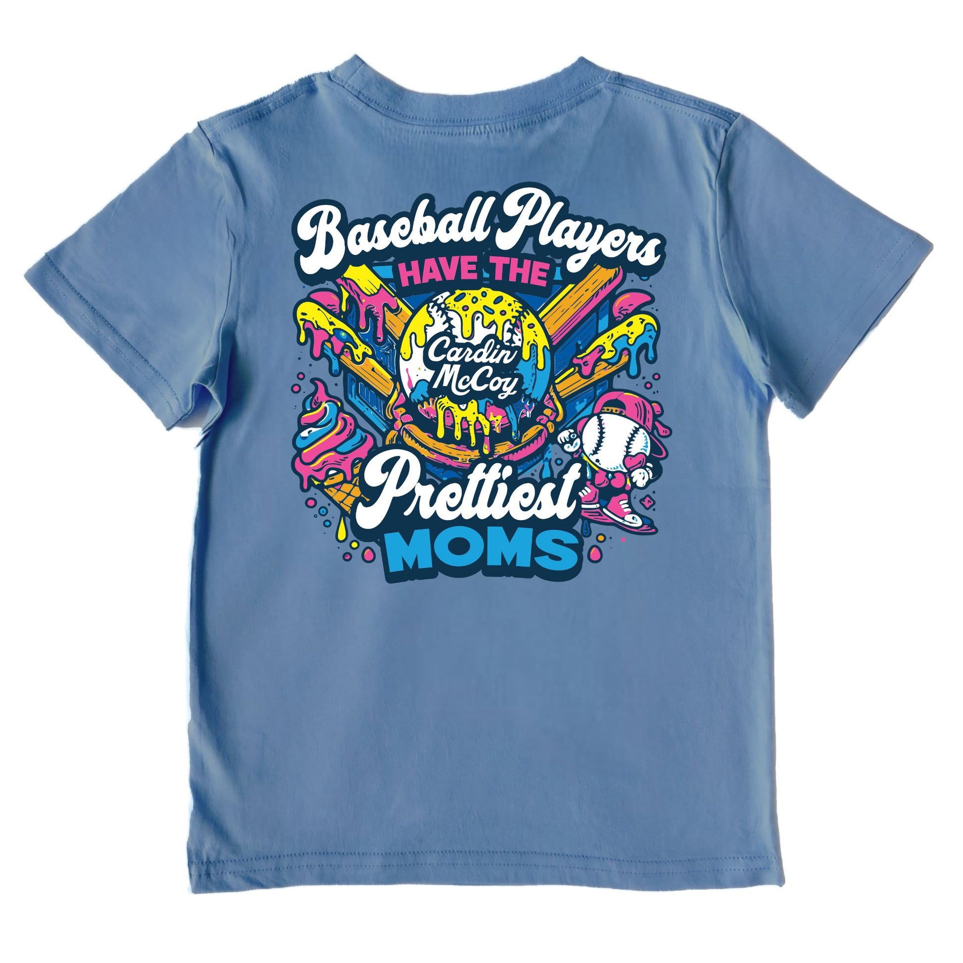 Kids' Baseball Moms Performance Short-Sleeve Tee Short Sleeve T-Shirt Cardin McCoy Captain's Blue XXS (2/3) Performance