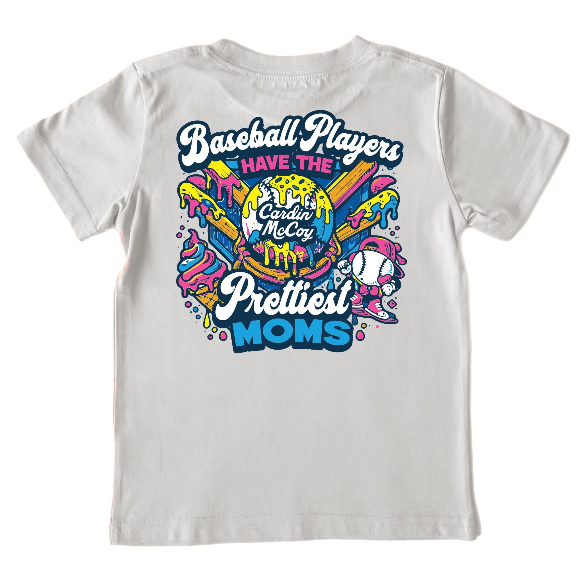 Kids' Baseball Moms Performance Short-Sleeve Tee Short Sleeve T-Shirt Cardin McCoy Gray Mist XXS (2/3) Performance