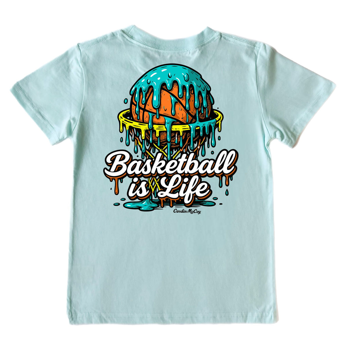 Kids' Basketball is Life Short-Sleeve Tee Short Sleeve T-Shirt Cardin McCoy Blue Mint XXS (2/3) Pocket
