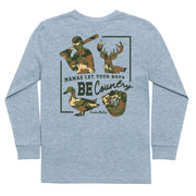 Kids' Be Country Long-Sleeve Tee Long Sleeve T-Shirt Cardin McCoy Heather Gray XXS (2/3) Pocket