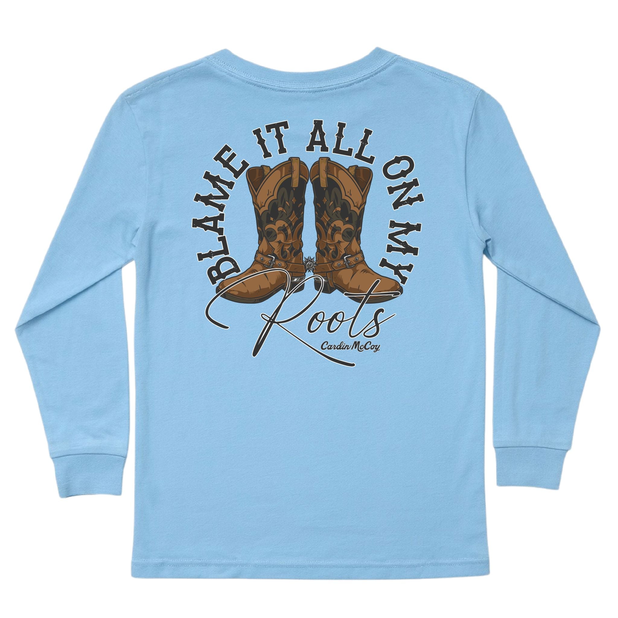 Kids' Blame It On My Roots Long-Sleeve Tee Long Sleeve T-Shirt Cardin McCoy Light Blue XXS (2/3) Pocket