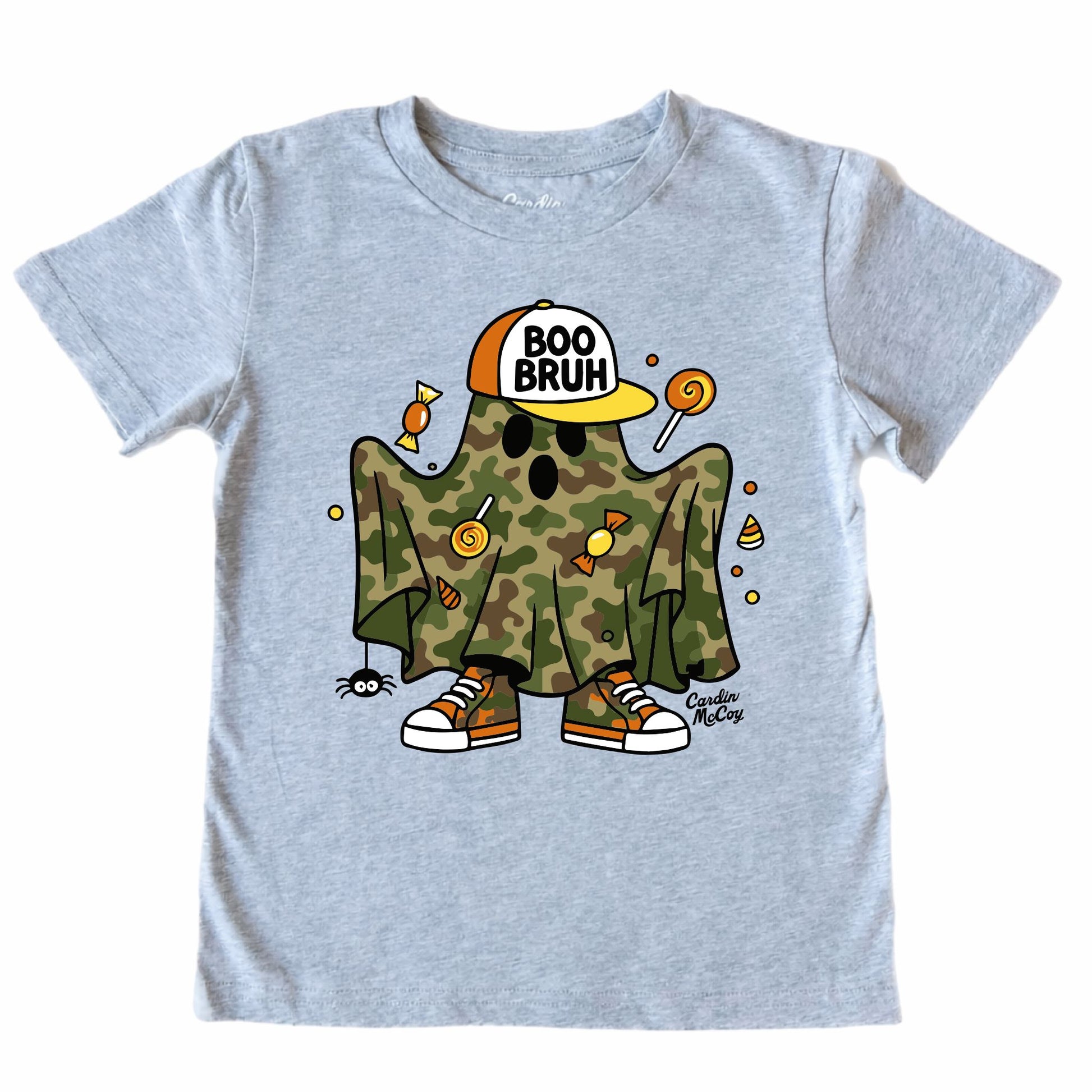 Kids' Boo Bruh Front Short-Sleeve Tee Short Sleeve T-Shirt Cardin McCoy Heather Gray XXS (2/3) Front